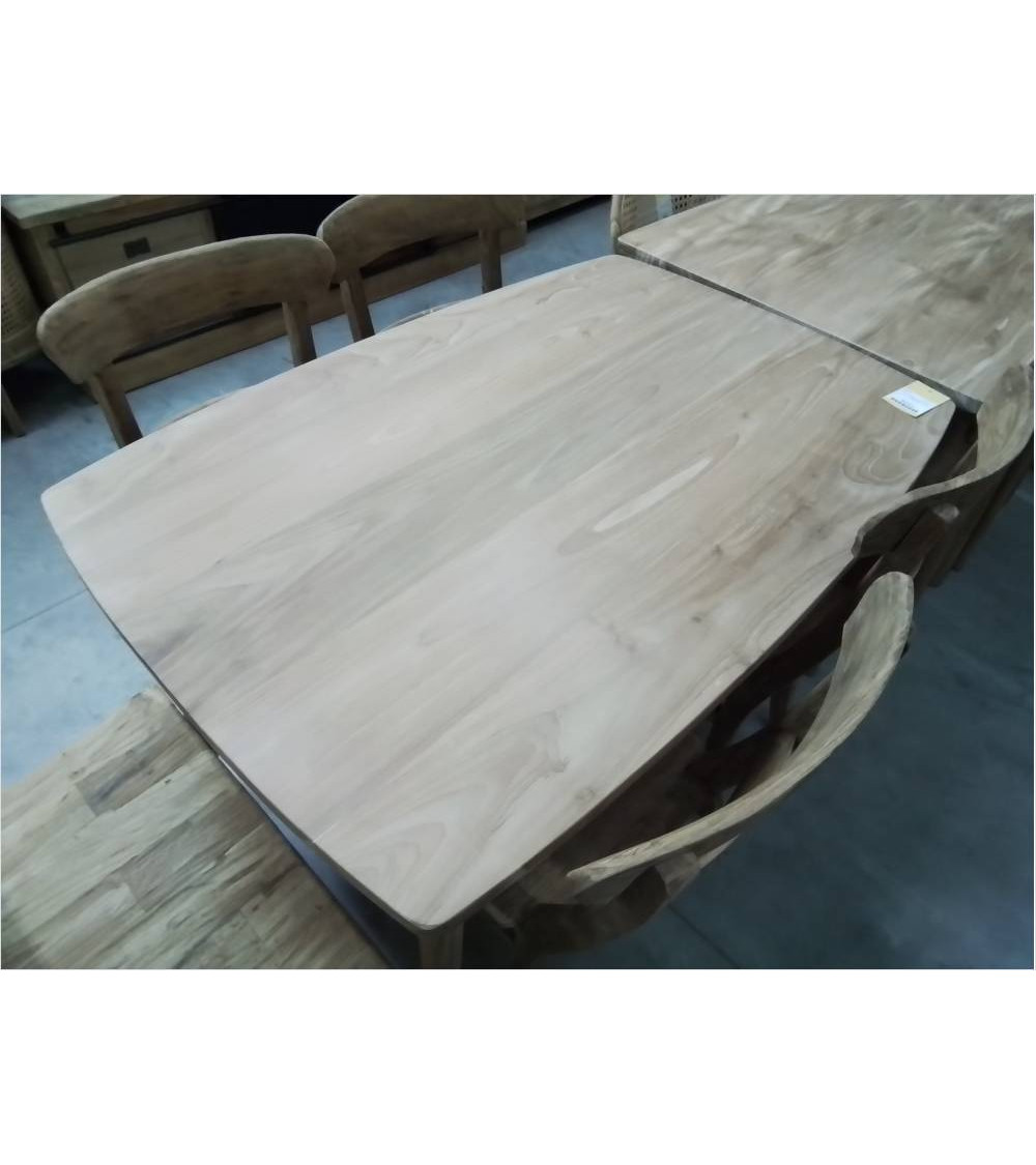 DAN02-TABLE TECK SCANDINAVE 120/80/77CM