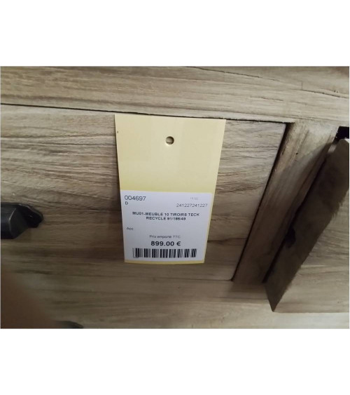 MU01-MEUBLE 10 TIROIRS TECK RECYCLE 91/186/49