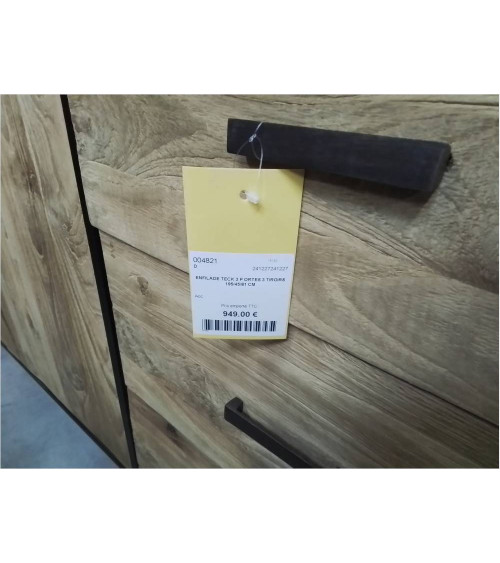 ENFILADE TECK 3 P ORTES 3 TIROIRS 195/45/81 CM