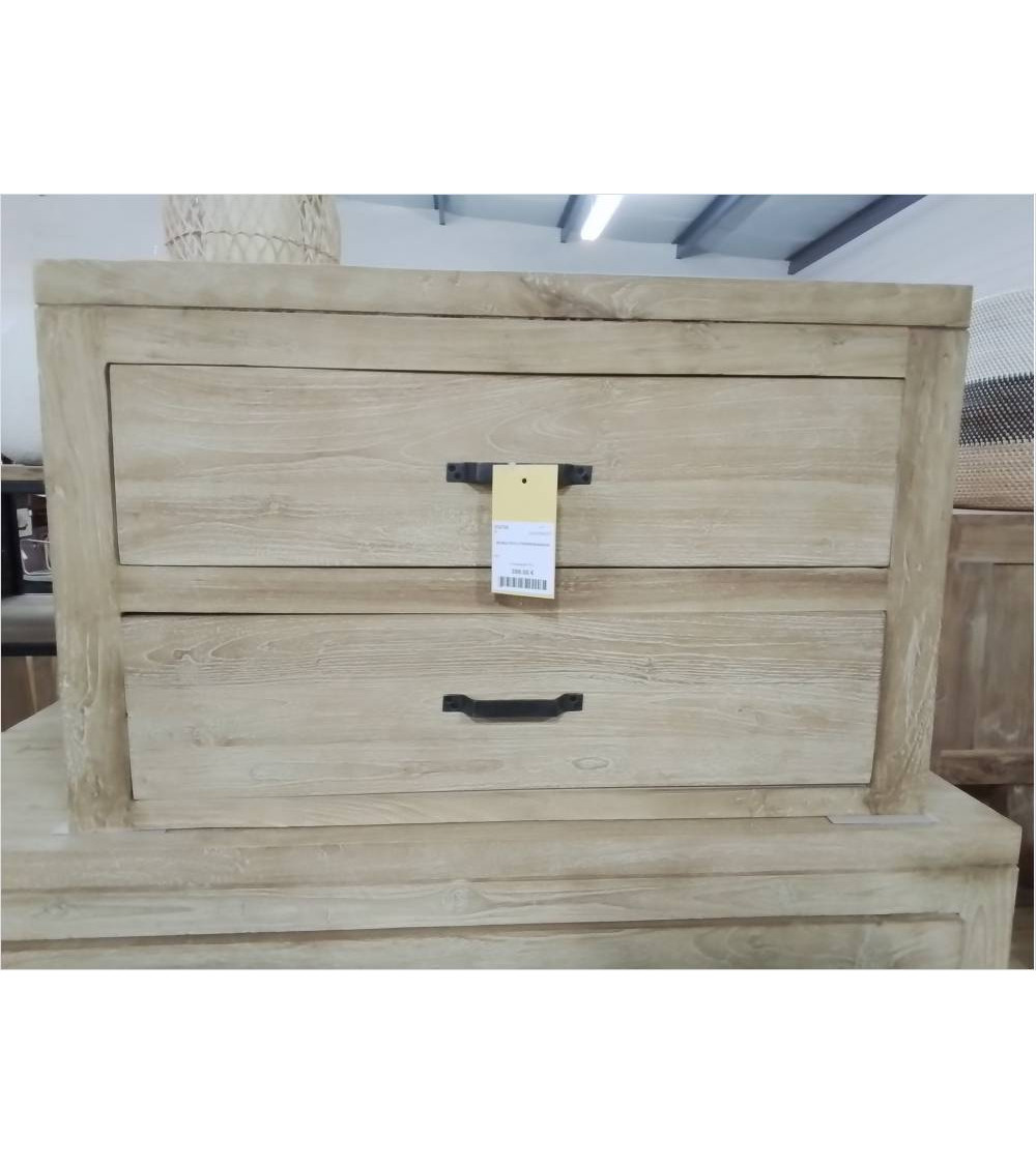 MEUBLE TECK 2 TIROIRS 80/45/45CM