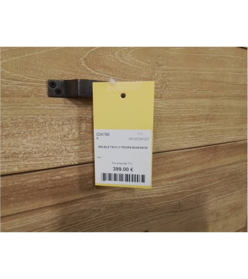 MEUBLE TECK 2 TIROIRS 80/45/45CM