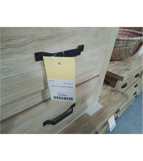 MEUBLE TECK 4 TIROIRS 110/45/5CM