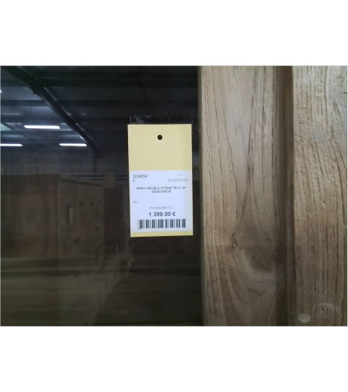 REM01-MEUBLE VITRINE TECK  2P 200/50/160CM