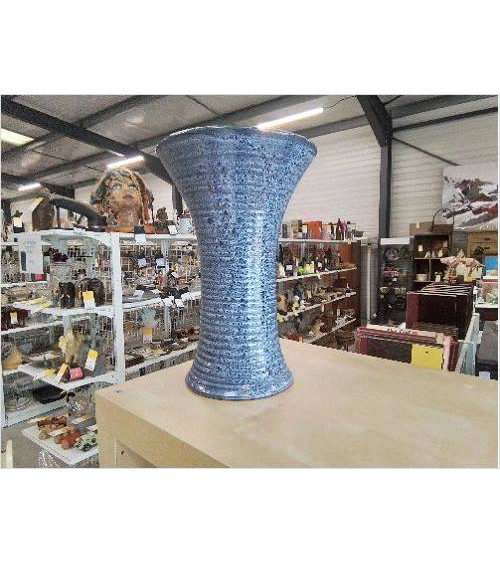VASE ÉMAILLÉ STRIÉ BLEU