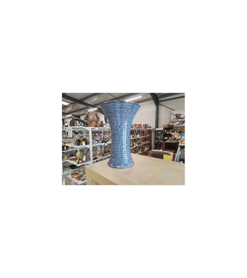 VASE ÉMAILLÉ STRIÉ BLEU