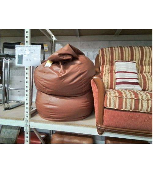 POUF POIRE SKAI MARRON