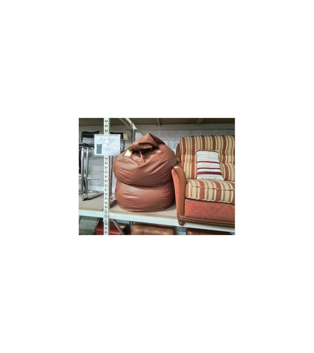 POUF POIRE SKAI MARRON
