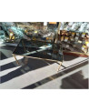 TABLE BASSE COCKTAIL LAITON VERRE FUMÉ ANNÉE 60 