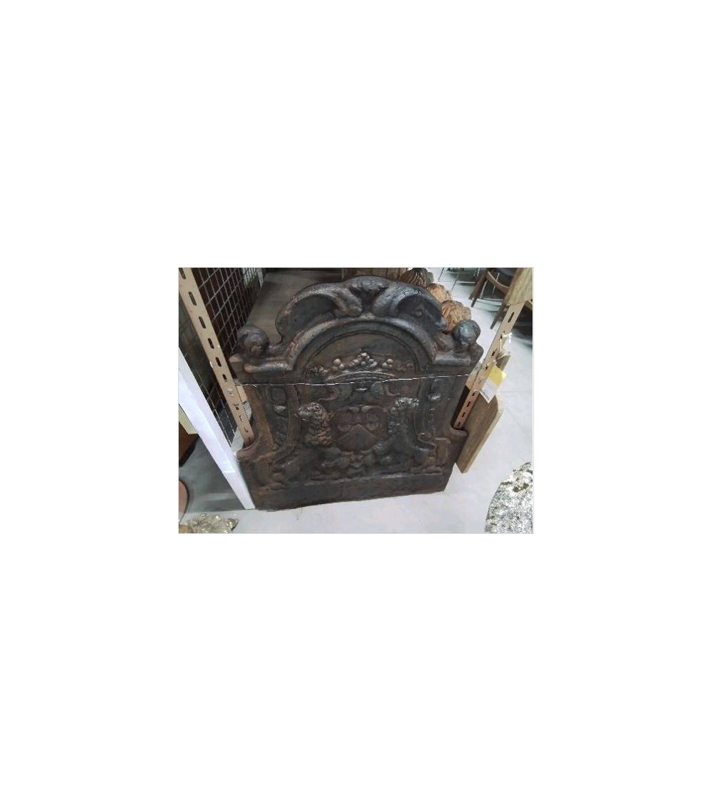 PLAQUE CHEMINÉE FONTE  ANCIENNE 90X80X64