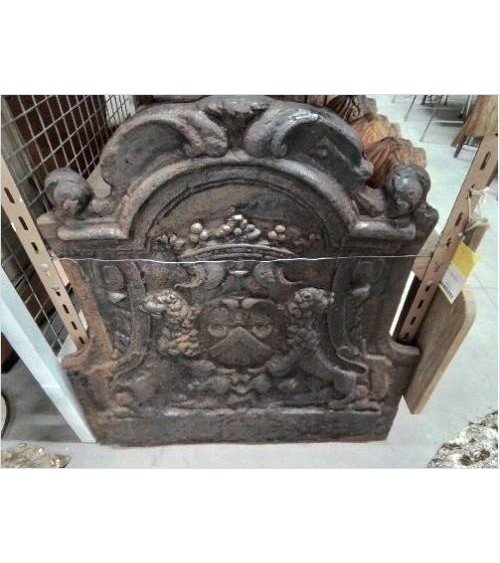 PLAQUE CHEMINÉE FONTE  ANCIENNE 90X80X64