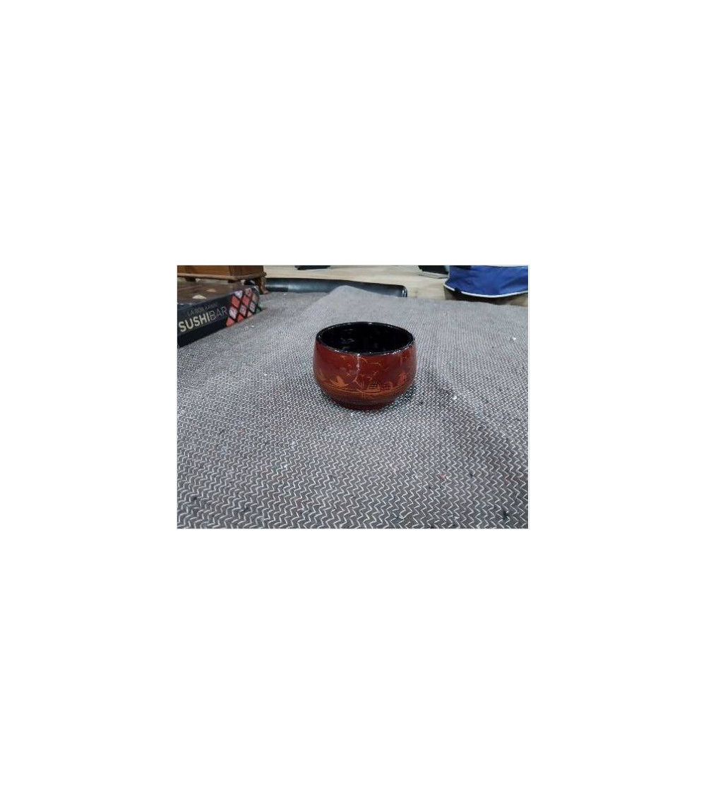 POT JAPONISANT BOIS LAQUÉ DECO PÊCHEUR