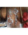 PAIRE ORNEMENT METAL PATINÉ BLC