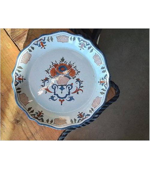 ASSIETTE ANC FLEURS MARRON...