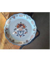 ASSIETTE ANC FLEURS MARRON BLEU