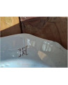 ASSIETTE ANC FLEURS MARRON BLEU