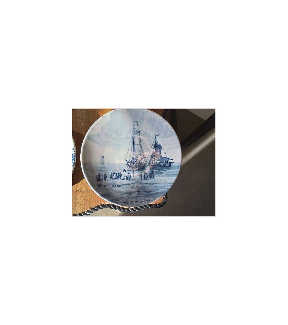 ASSIETTE ANC DECOR BLEU BATEAUX
