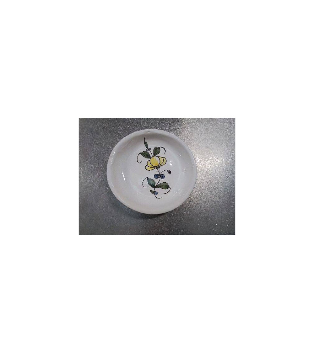 VIDE POCHE BLANC DECO FLEUR JAUNE VERT
