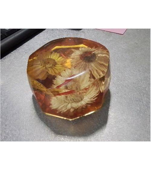 PRESSE PAPIER ICLUSION FLEURS SECHEES
