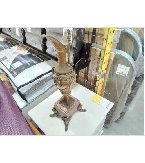 AIGIERE DECO REGULE ANGES SUR MARBRE ROSE