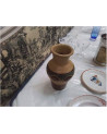 VASE GRES ÉMAILLÉ MOTIF BEIGE MARRON VERT