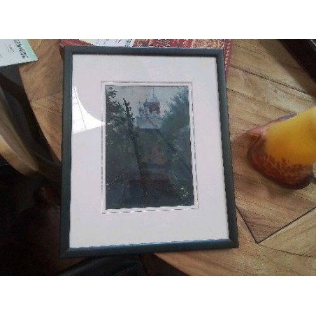 PEINTURE PAYSAGE EGLISE PM