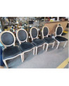 LOT 6 CHAISES BOIS ET VELOURS