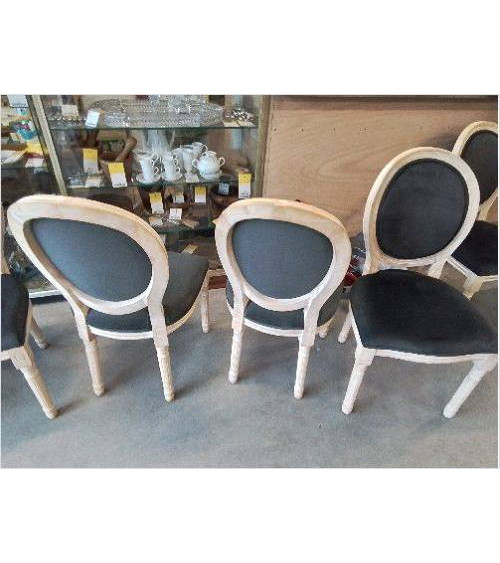 LOT 6 CHAISES BOIS ET VELOURS