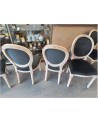 LOT 6 CHAISES BOIS ET VELOURS