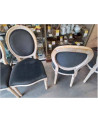 LOT 6 CHAISES BOIS ET VELOURS