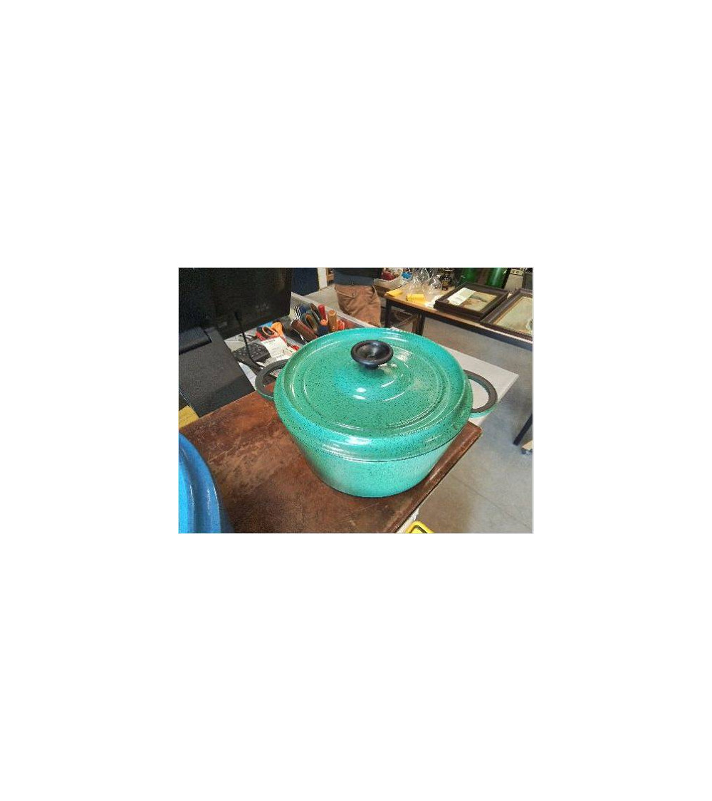 COCOTTE RONDE FONTE ÉMAILLÉE VERT
