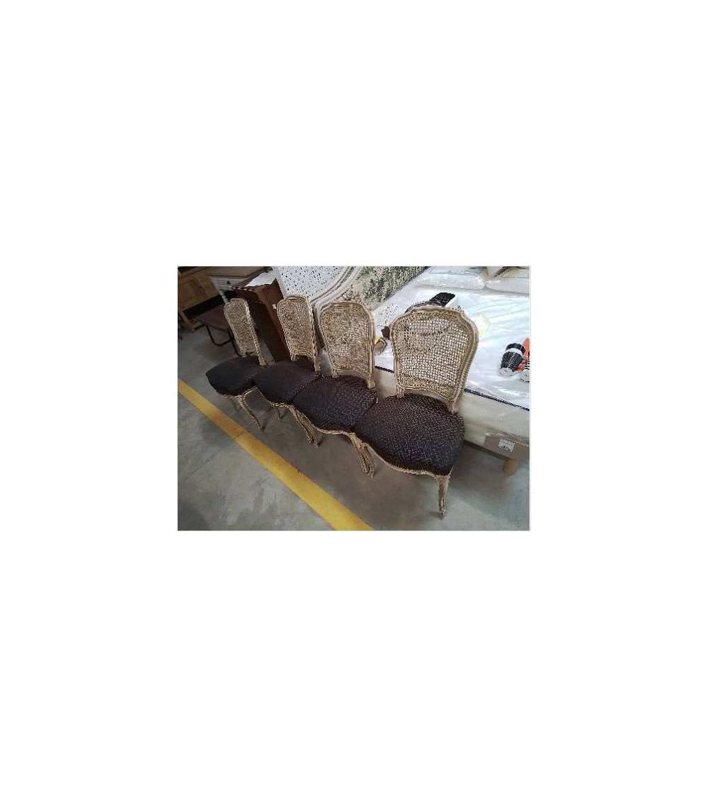 LOT 4 CHAISES ST LXV CANNEES CREME ASSISES EN L’ETAT