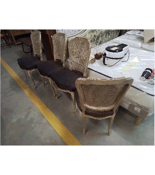 LOT 4 CHAISES ST LXV CANNEES CREME ASSISES EN L’ETAT