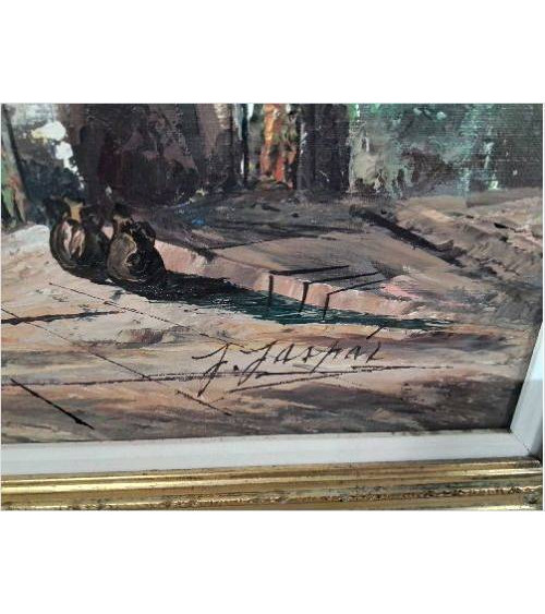 TABLEAU PEINTURE VILLAGE PÉRUVIEN J. JASPAL