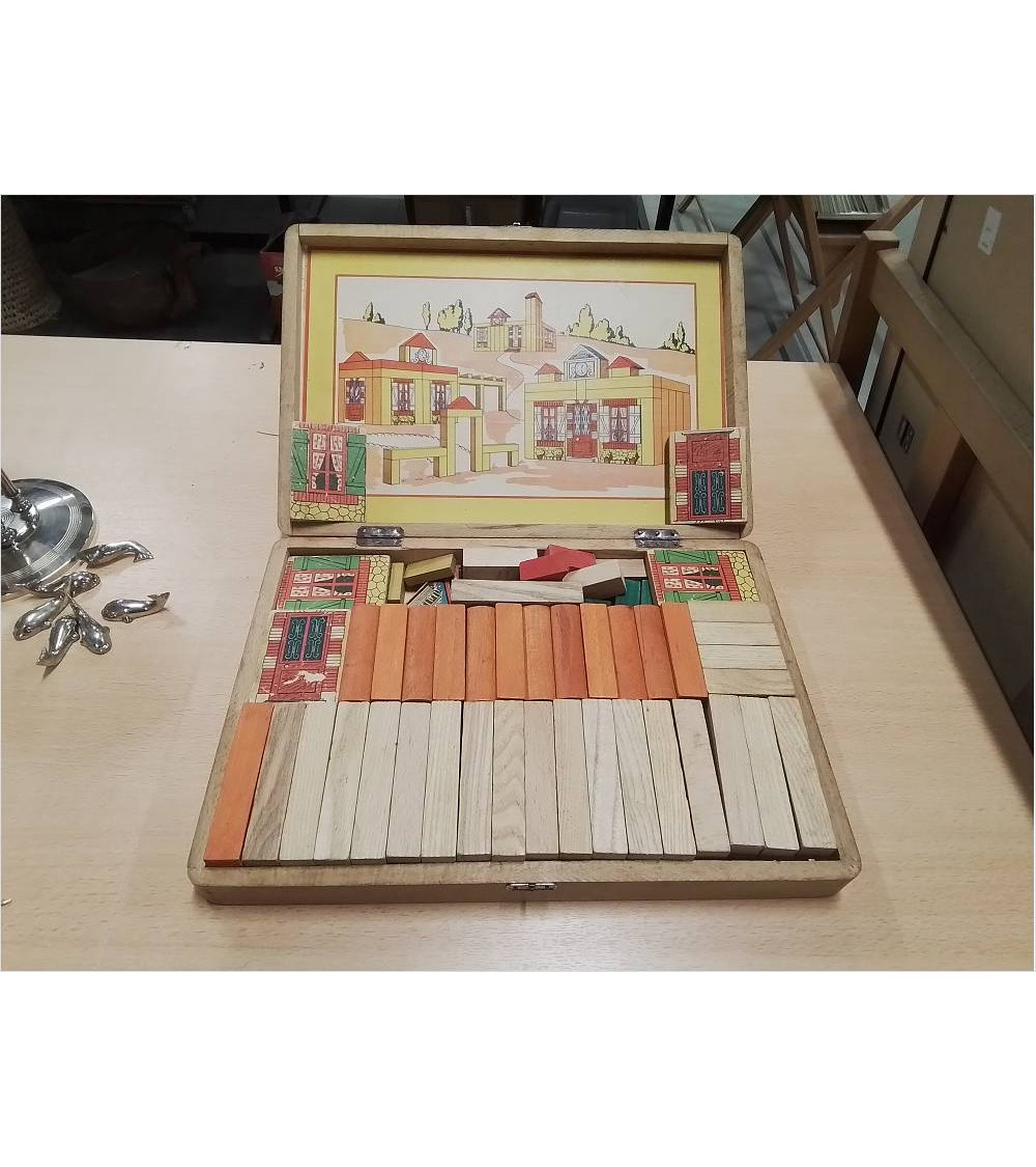 JEU BOIS CONSTRUISONS ANCIEN EN L\'ETAT