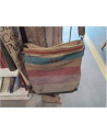 SAC A MAIN BESACE TISSU RAYURES