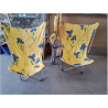 FAUTEUIL PLIANT TISSU FAIT PAR TAPISSIER BLEU JAUNE