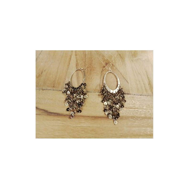 PAIRE BOUCLE D’OREILLES MÉTAL DORÉ 