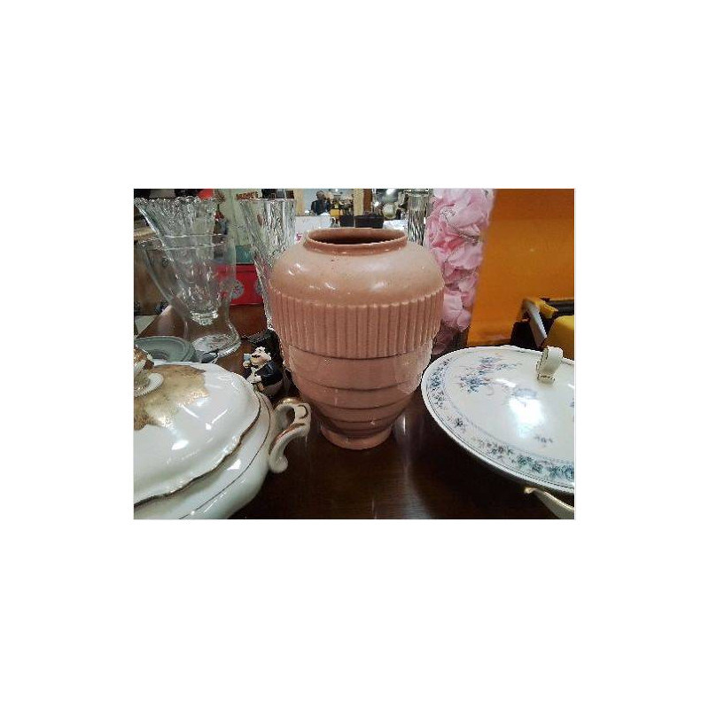 VASE ROSE FAIENCE 