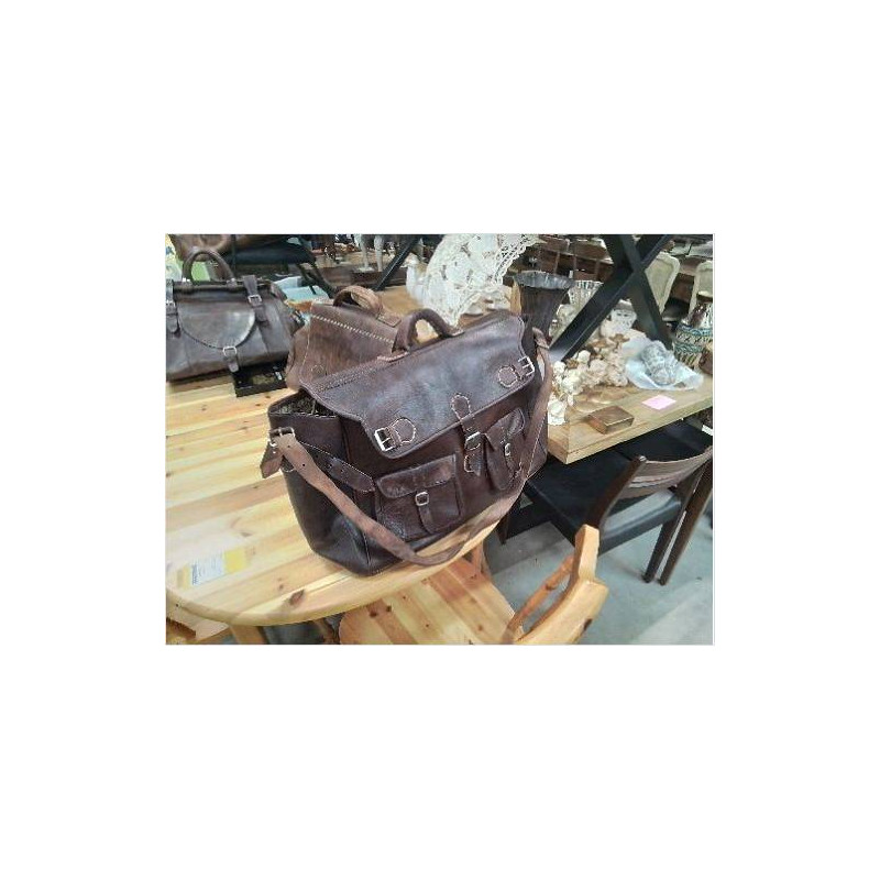 SAC CUIR FONCÉ 