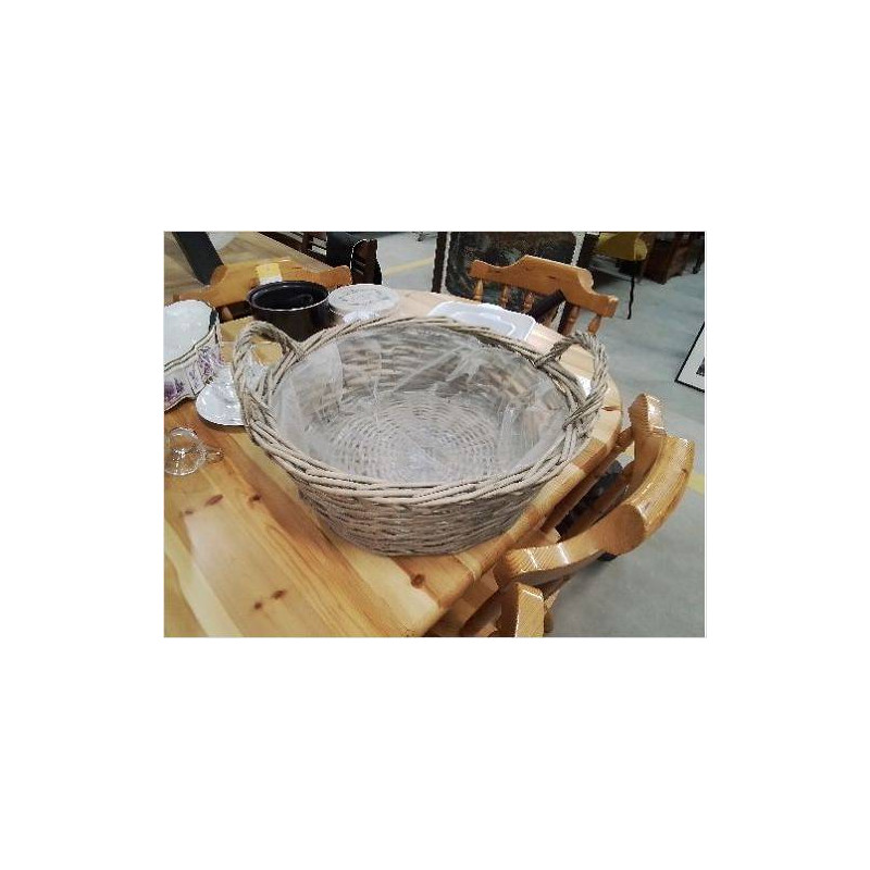 PANIERE ROTIN RONDE GM 2 POIGNEES