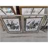 DUO TABLEAUX COUPLE PEINTURE SYRIENNE TOUR GRIS NOIR