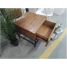 CHEVET 1T BOIS LATTES PIED METAL NOIR