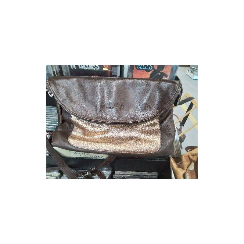SAC A MAIN POCHETTE MARRON DORE SABRINA