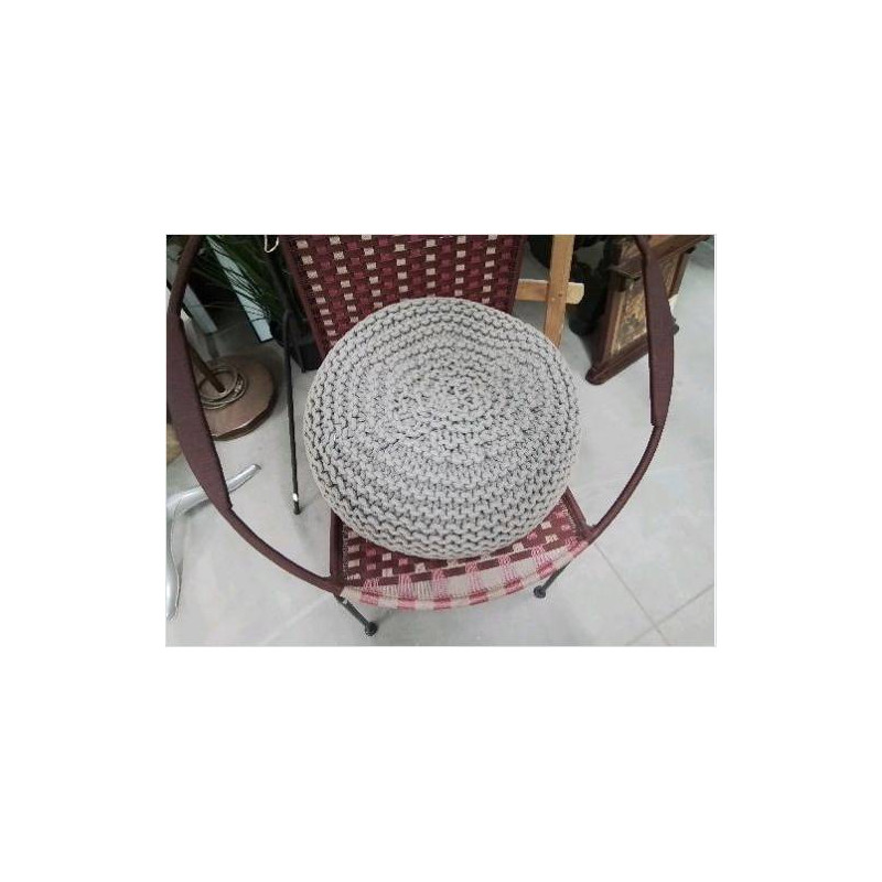 POUF CORDE TAUPE