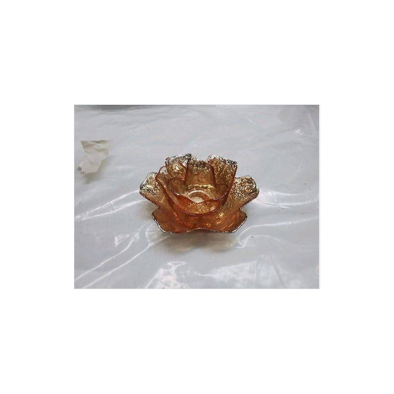 BOUGEOIR DECO FLEUR ORANGE 
