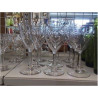LOT 9 VERRES CRISTAL SUR PIED CISELES PETITES FLEURS