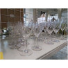 LOT 6 VERRES PM CRISTAL SUR PIED CISELES PETITES FLEURS