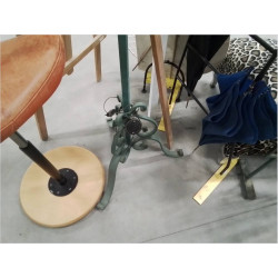 LAMPADAIRE FER FORGE PEINT VERT LANTERNE