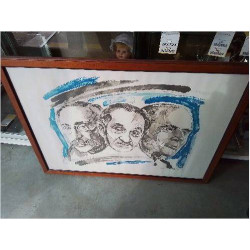 LITHOGRAPHIE 3 VISAGES 