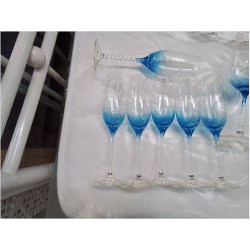 LOT 6 FLUTES FOND BLEU